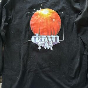 Dawn FM Graphic Black Long Sleeve Tee - Orange Planet Design